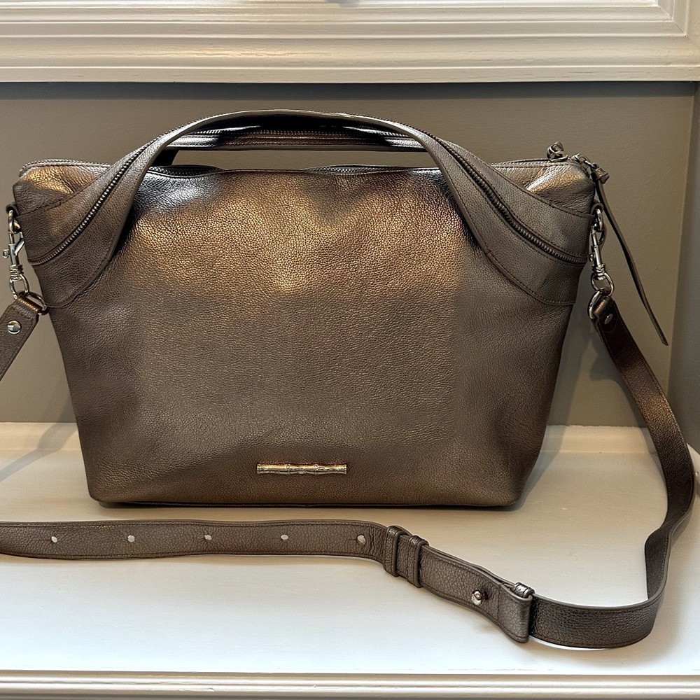 Elaine Turner Gold Metallic Bag  EUC